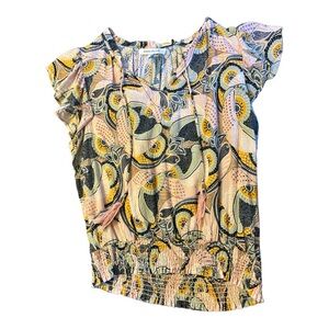 Rose + Olive Pink Paisley Blouse Size S